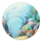 Wall Art Coral reef in blue lagoon - DigitalArtsi - Round - Alu-Dibond 