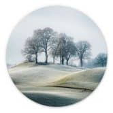 Wandbild Frostige Hügellandschaft - Eisenmann - Alu-Dibond Rund 