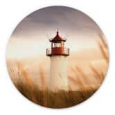 Wandbild Leuchtturm an der Küste von Sylt - Eisenmann - Alu-Dibond Rund 