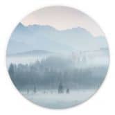 Wandbild Neblige Waldlandschaft im Herbst - Eisenmann - Alu-Dibond Rund 
