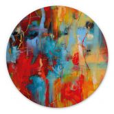 Wandbild Farbenfrohes Chaos - Fedrau - Alu-Dibond Rund 