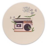 Wandbild Retro Radio floral - Frida Floral Studio - Alu-Dibond - Rund 