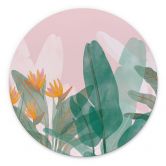 Wanddecoratie Botanische illustratie in groen en roze - Goed Blauw - Alu-Dibond Rond 