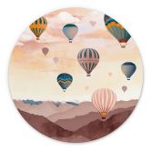 Wandbild Hoch hinaus mit den Heißluftballons - Goed Blauw - Alu-Dibond Rund 