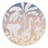 Tableaux ronds Paradis de la jungle avec animaux sauvages - Ombre - Kikki Belle - Alu-Dibond 