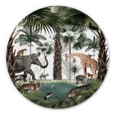 Tableau sur alu-Dibond rond Kikki Belle - Le royaume des animaux 