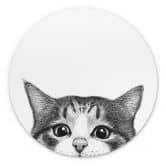 Rundes Wandbild Neugierige Katze - Korenkova - Alu-Dibond 