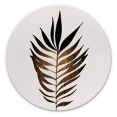 Alu-Dibond Kubistika - Blatt in Gold - Rund 
