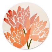 Wandbild Farbenfrohe Lotusblumen - Kubistika - Alu-Dibond - Rund 