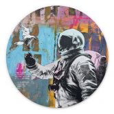 Wandbild Astronaut mit Taube - Kuryliuk - Alu-Dibond Rund 