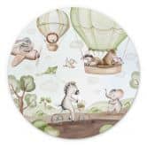 Wandbild Ballonfahrt der Tierfreunde - Kvilis - Alu-Dibond Rund 