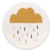 Wandbild Fröhlicher Regen in Pastelltönen - Menina Lisboa - Alu-Dibond - Rund 