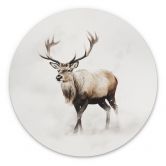 Wandbild Hirsch im weißen Winter - Magnusson - Alu-Dibond Rund 