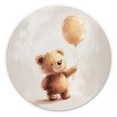 Fototapet Lille bamse med ballon - Magnusson - Alu-Dibond Round 