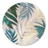 Wandbild Exotische Palmenblätter in Gold-grün - Manovski - Alu-Dibond Rund 