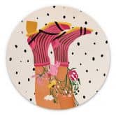 Wandbild Sockenliebe trifft Flower Power - Mokate - Alu-Dibond Rund 