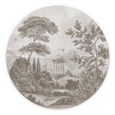 Wandbild Landschaft mit Gartenlandschaft in Beige - Ms Tiff - Alu-Dibond Rund 