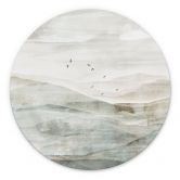 Wandbild Neblige Berglandschaft Aquarell - Ms Tiff - Alu-Dibond Rund 