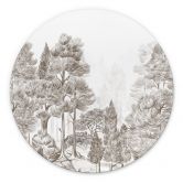 Wandbild Wald mit Waldlandschaft in Beige - Ms Tiff - Alu-Dibond Rund 
