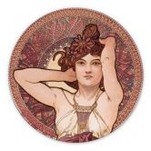 Alu-Dibond Mucha - Edelsteine: Amethyst - Rund 