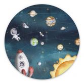 Wandbild Weltraum Abenteuer mit Astronauten - Oliver Robins - Alu-Dibond - Rund 
