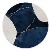 Wandbild Geometrische Balance in Blau und Weiß - Paksoylu - Alu-Dibond Rund 
