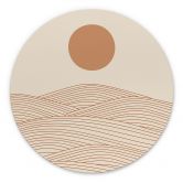 Wandbild Sonnenaufgang über der abstrakten Wüste - Playell - Alu-Dibond Rund 