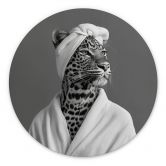 Wandbild Royale Spa-Auszeit mit Leopard - Rahner - Alu-Dibond Rund 