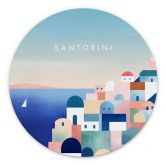 Wandbild Häuser von Santorini - Rivers - Alu-Dibond - Rund 