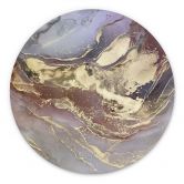 Wandbild Edle Strukturen in Gold und Violett - Shelest - Alu-Dibond Rund 