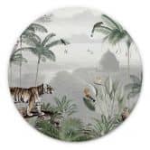 Wandbild Sir Edward - Tiger in den Tropen - Alu-Dibond Rund 
