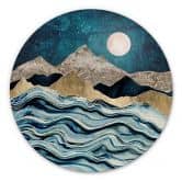Alu-Dibond SpaceFrog Designs - Indigoblau - Rund 