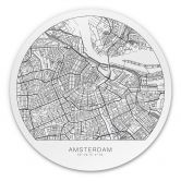 Alu-Dibond Stadtplan Amsterdam - Rund 