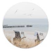 Wandbild Strand mit Meerblick - Alu-Dibond Rund 