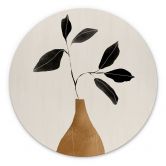 Wandbild Zweig in goldener Vase - ThingDesign - Alu-Dibond Rund 
