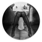 Tableau sur alu-Dibond rond Femme érotique dans la salle de bain - Toniolo 