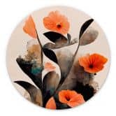 Wandbild Korallenrote Mohnblumen - Treechild - Alu-Dibond - Rund 