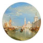 Wanddecoratie Turner - Venetië, Dogana en S. Giorgio Maggiore - Aluminium Dibond Rond 