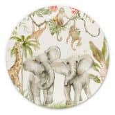 Wandbild Tiere im tropischen Dschungel - Alu-Dibond - UN Designs - Rund 