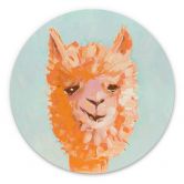 Wandbild Oranges Alpaca - Zwara - Alu-Dibond - Rund 
