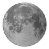 Wandbild Vollmond schwarz-weiß - Alu-Dibond Rund mit Silbereffekt 
