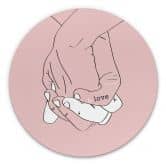 Alu-Dibond Kubistika - Hand in Hand - Rund 