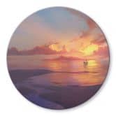 Rond Glasschilderij Aerroscape - Zonsondergang 