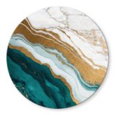 Glasbild Marmor-Fluss aus Gold und Jade - Alpenglow Workshop - Rund 