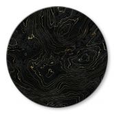 Glasbild Abstrakte Linien Schwarz-gold - Amini - Rund 