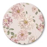 Glasbild Dahlien Shabby Chic Rosa - Bloomery Decor - Rund 
