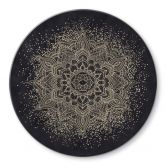 Glasbild Elegantes Mandala in Schwarz-Gold - Bloomery Decor - Rund 
