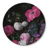 Glasbild Florales Bouquet im Mignon-Stil - Bloomery Decor - Rund 