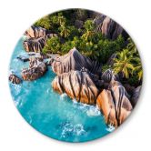 Glas billede Tropisk klippekyst på Seychellerne - Colombo - Round 