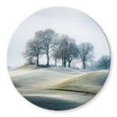 Glasbild Frostige Hügellandschaft - Eisenmann - Rund 